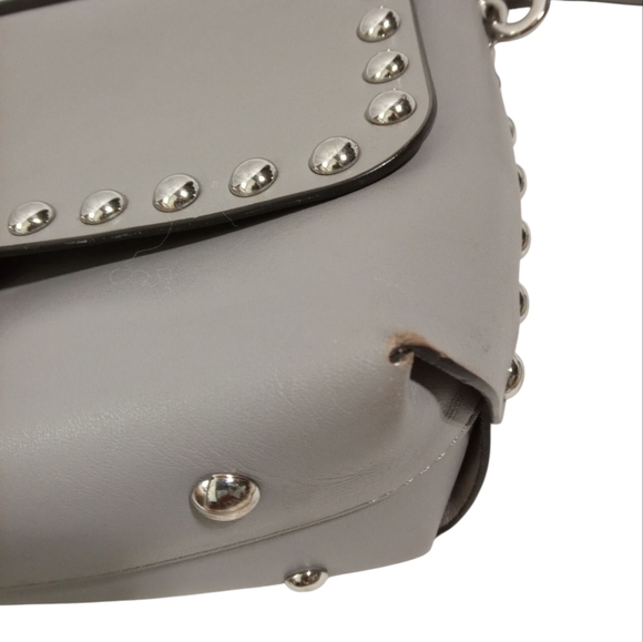 Rebecca Minkoff Gray Leather Studded Crossbody Bag with Adjustable Strap - Picture 8 of 9